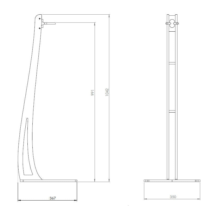 Guitar Stand With Down Light, Hanging Stand Made In Ireland, Light included Illuminated (CUSTOM) - Caulfield Composites