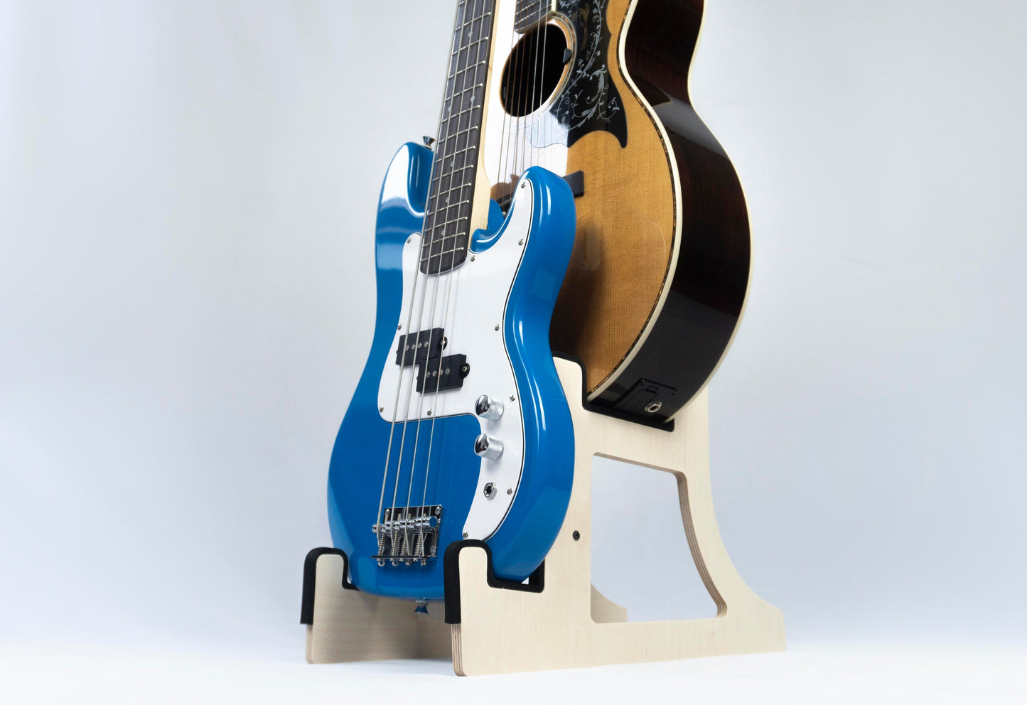 Double Decker Musical Instrument Stand, Customisable for Two / 2 Guitars and more, Made In Ireland, With Optional Cable Tidy