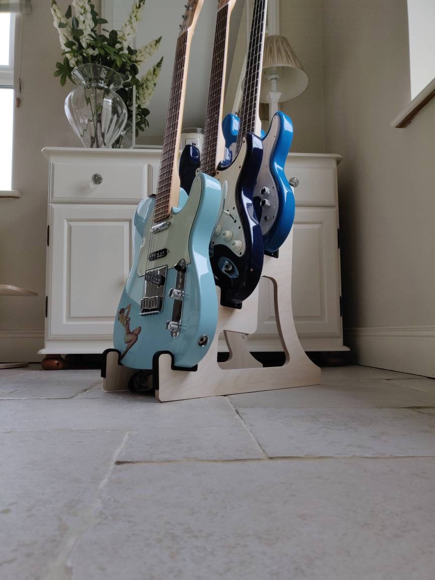 Triple Decker Musical Instrument Stand, Customisable for Guitar and more, Made In Ireland, 3/Three Guitar Stand, Holder