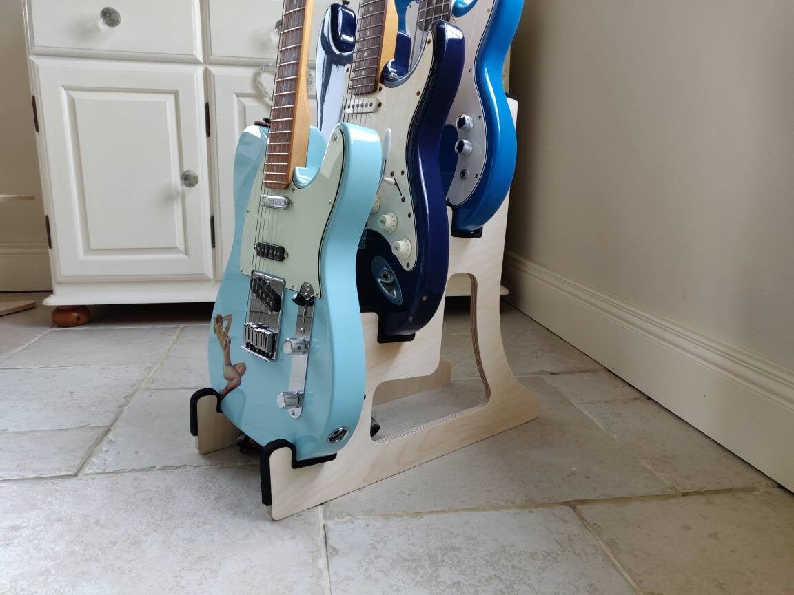 Triple Decker Musical Instrument Stand, Customisable for Guitar and more, Made In Ireland, 3/Three Guitar Stand, Holder