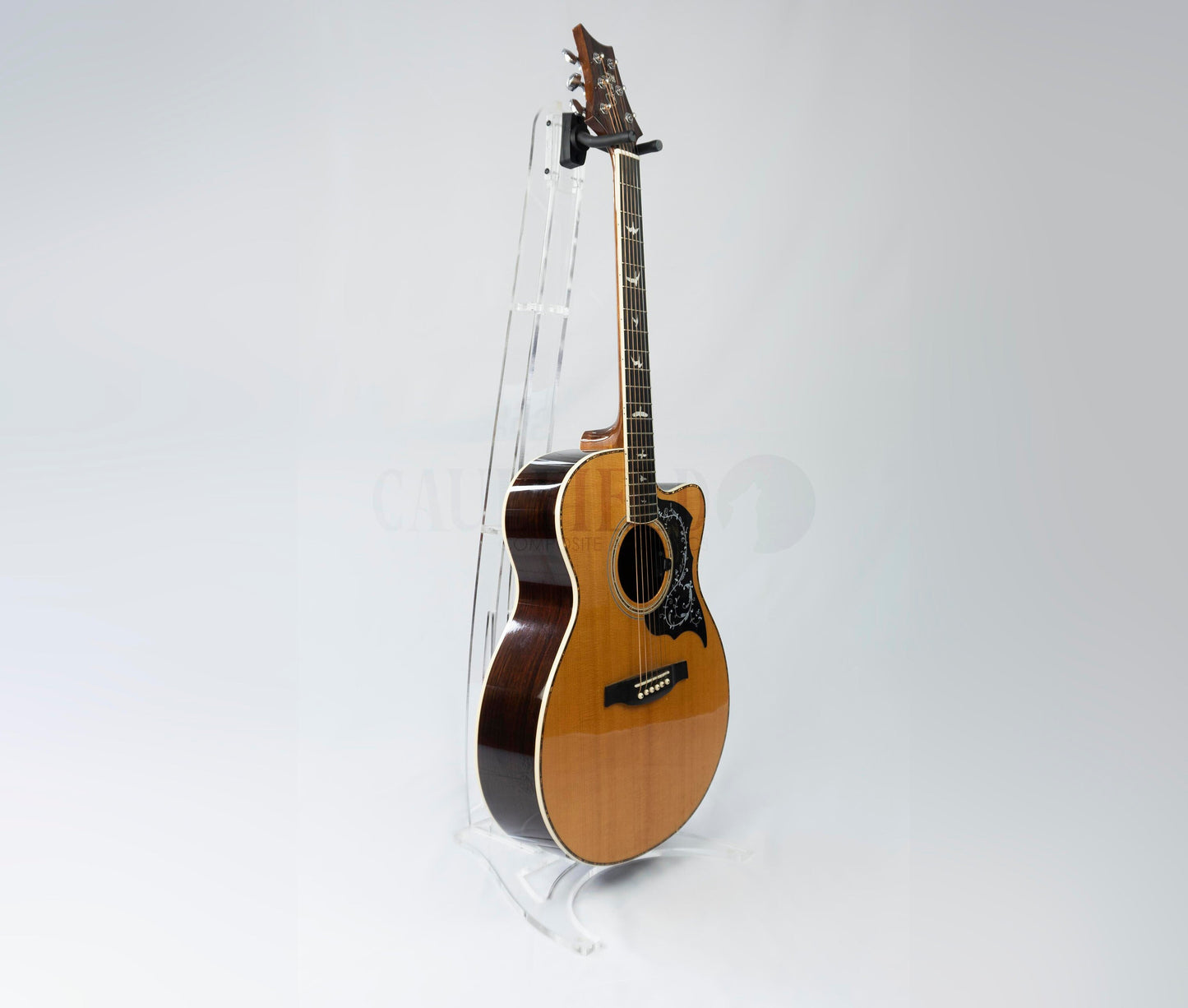 Transparent Guitar Hanging Stand - Bulletproof Polymer Glass, Made to order, Ireland