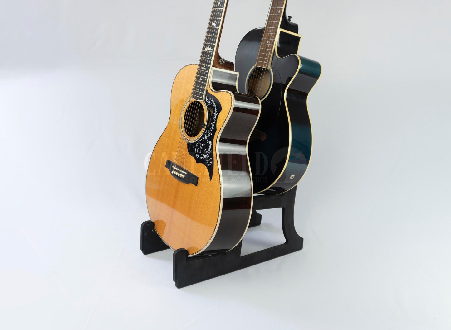 Double Decker Musical Instrument Stand, Customisable for Two / 2 Guitars and more, Made In Ireland, With Optional Cable Tidy