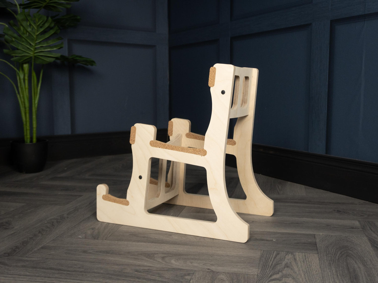 Double Decker Musical Instrument Stand, Customisable for Two / 2 Guitars and more, Made In Ireland, Cork Padding