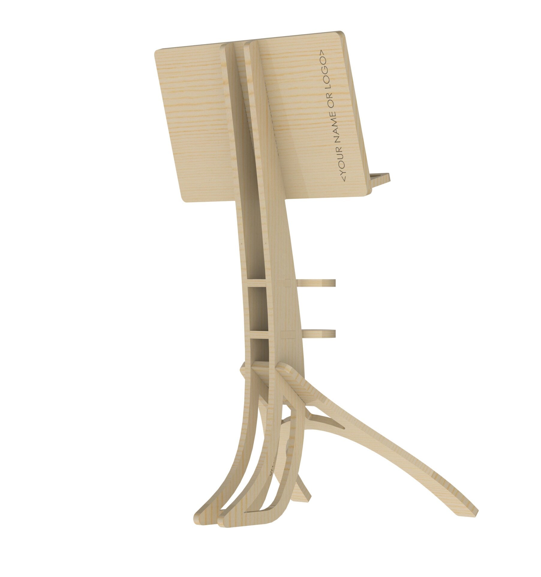 Bespoke Kigumi Sheet Music Stand, Personalisable Size and Design, Tablet Stand, Made in Ireland - Caulfield Composites Standard Dimensions No name/Logo