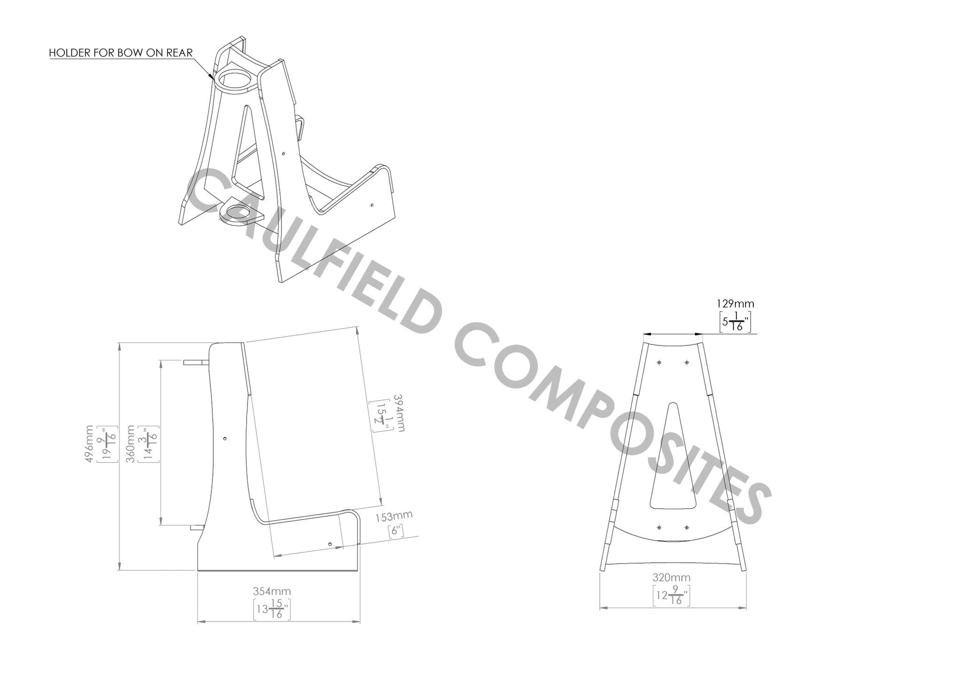 Floor Cello Stand, Clear Transparent - Caulfield Composites