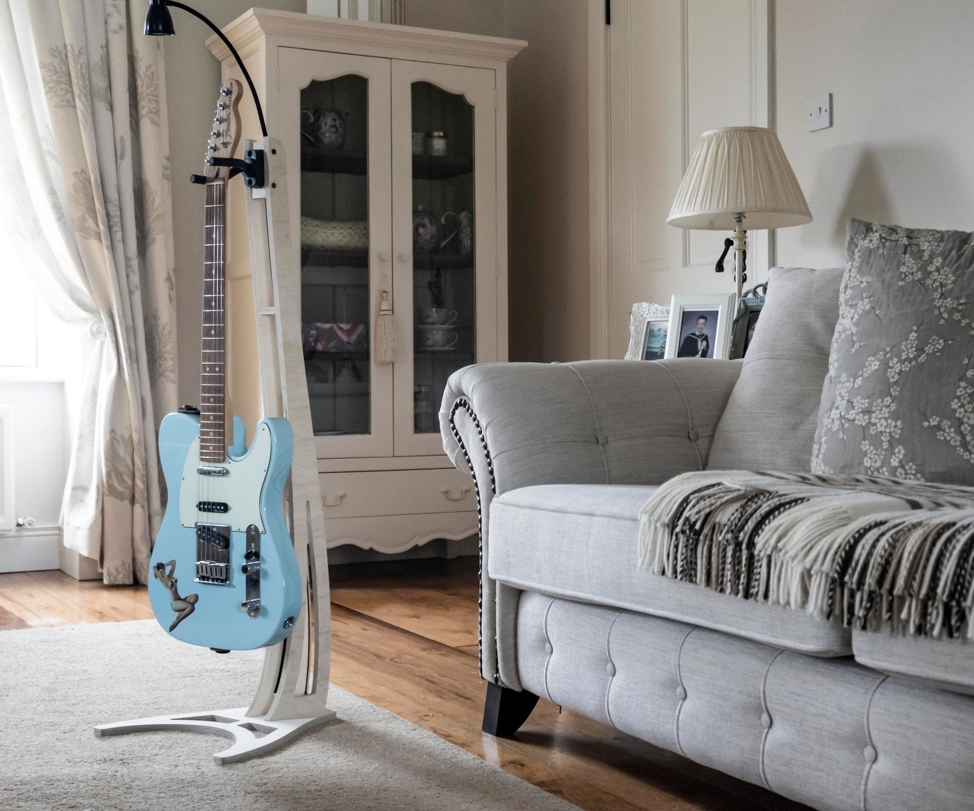Guitar Stand With Down Light, Hanging Stand Made In Ireland, Light included Illuminated (CUSTOM) - Caulfield Composites
